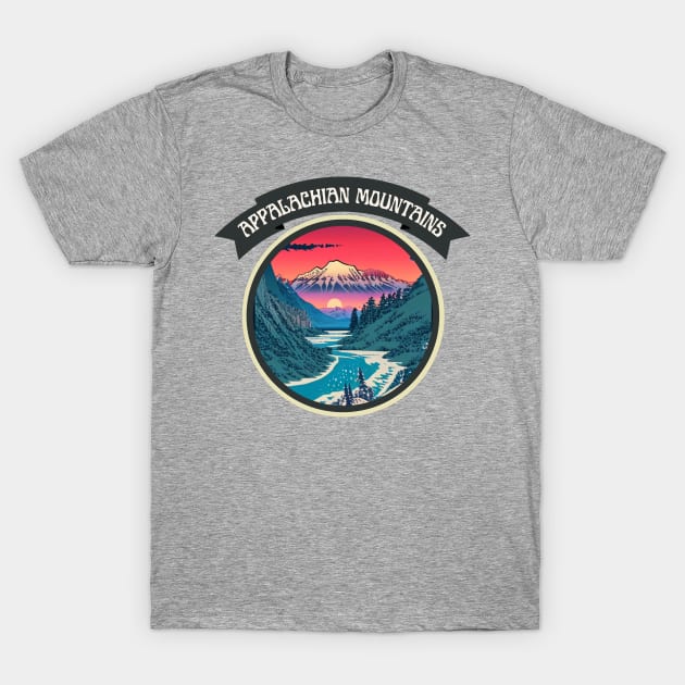 Vintage Appalachian Mountains in Magical Hiking Trails Lake Life T-Shirt by Mochabonk